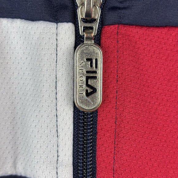 Fila Mens Track Jacket M Blue Colorblock Full Zip Tennis Patriotic pickleball - Picture 5 of 13